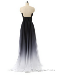 Hot Sales Navy Blue Ombre Gradient Chiffon Long Black Belt Ombre Black Gradient Custom Made Cheap Women Prom Dresses