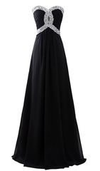 Long Chiffon 2024 Crystal Beaded Evening Dresses