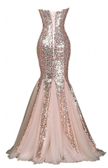 Bride Sparkly Sequins Mermaid Long Evening Dresses