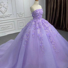 Quinceanera Dress Elegant Party Princess Dress Pearls Strapless Evening Gown Appliques Ball Gown