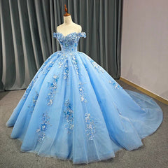 Quinceanera Dress Elegant Sweetheart Off-the-shoulder Appliques Ball Gown