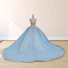 Quinceanera Dresses Spaghetti Straps Beading with 3D Butterfly Appliques