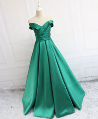 Simple Blue Satin Long Prom Dress, Blue Formal Bridesmaid Dresses