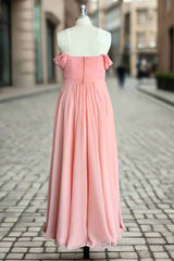 Simple Long A-line Chiffon Sweetheart Chiffon Bridesmaid Dresses