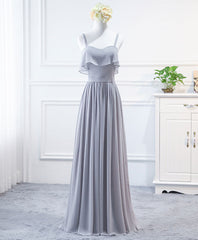 Simple Sweet Neck Chiffon Long Prom Dress, Bridesmaid Dress