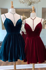 Simple v neck short prom dress, homecoming dress