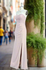 Strapless Sheath Chiffon Sweetheart Sleeveless Floor-Length Bridesmaid Dresses