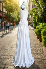 Stunning Halter Floor Length Lace/Chiffon Bridesmaid Dresses