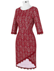 Stylish Red Lace Long Sleeve Mother of the Bride Dresses