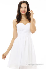 Sweetheart Neck Chiffon Knee Length Homecoming Dresses