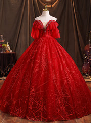 Tulle Sequins Off the Shoulder Quinceanera Dresses