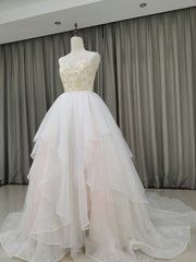 Unique Sweetheart Neck Tulle Long Prom Dresses, Tulle Graduation With Beading Sequin