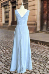 V Neck Sleeveless Chiffon Bridesmaid Dresses