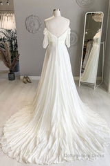 White sweetheart chiffon long prom dress white formal dress