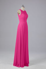 Prom Dress Shops Near Me, A Line Keyhole Floor Length Bridesmaid Dresses