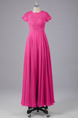 Party Dress Code Man, Beautiful A-Line Cap Sleeves Long Bridesmaid Dresses With Pockets