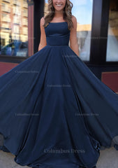 Party Dress Online, A-line Bateau Spaghetti Straps Sweep Train Chiffon Prom Dress