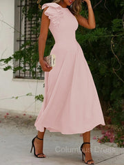 Bridesmaids Dresses Ideas, A-Line/Princess Jewel Sleeveless Stretch Crepe Mother of the Bride Dresses With Ruffles