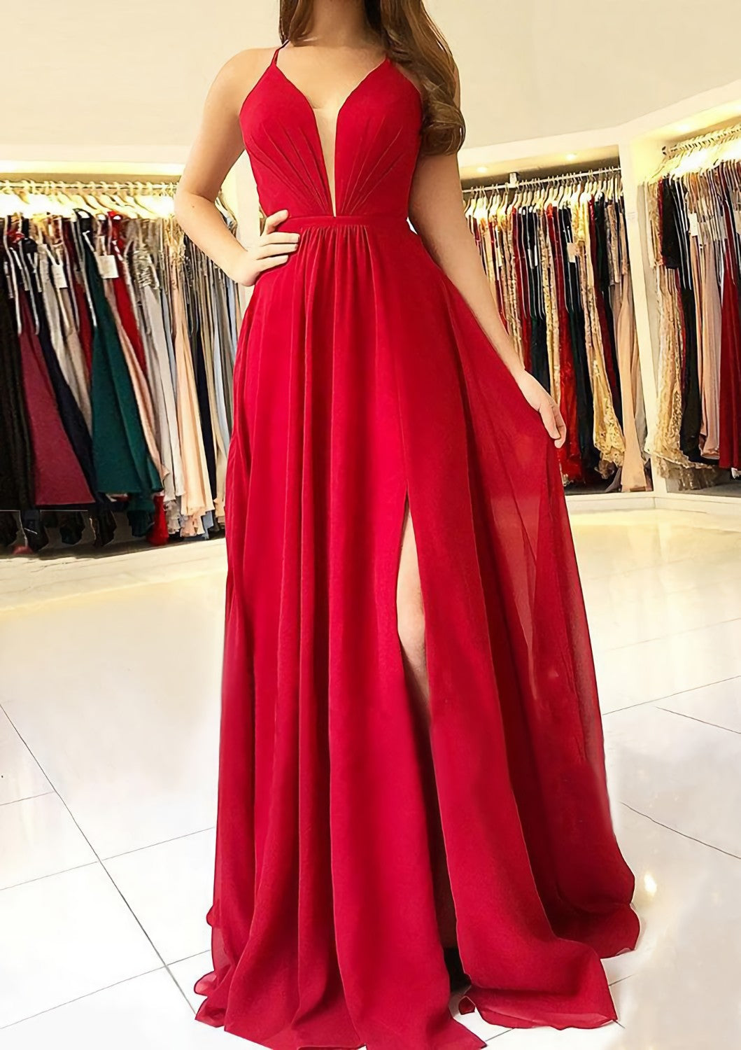 Homecoming Dresses Black, A-line/Princess Scalloped Neck Sleeveless Long/Floor-Length Chiffon Prom Dress With Split